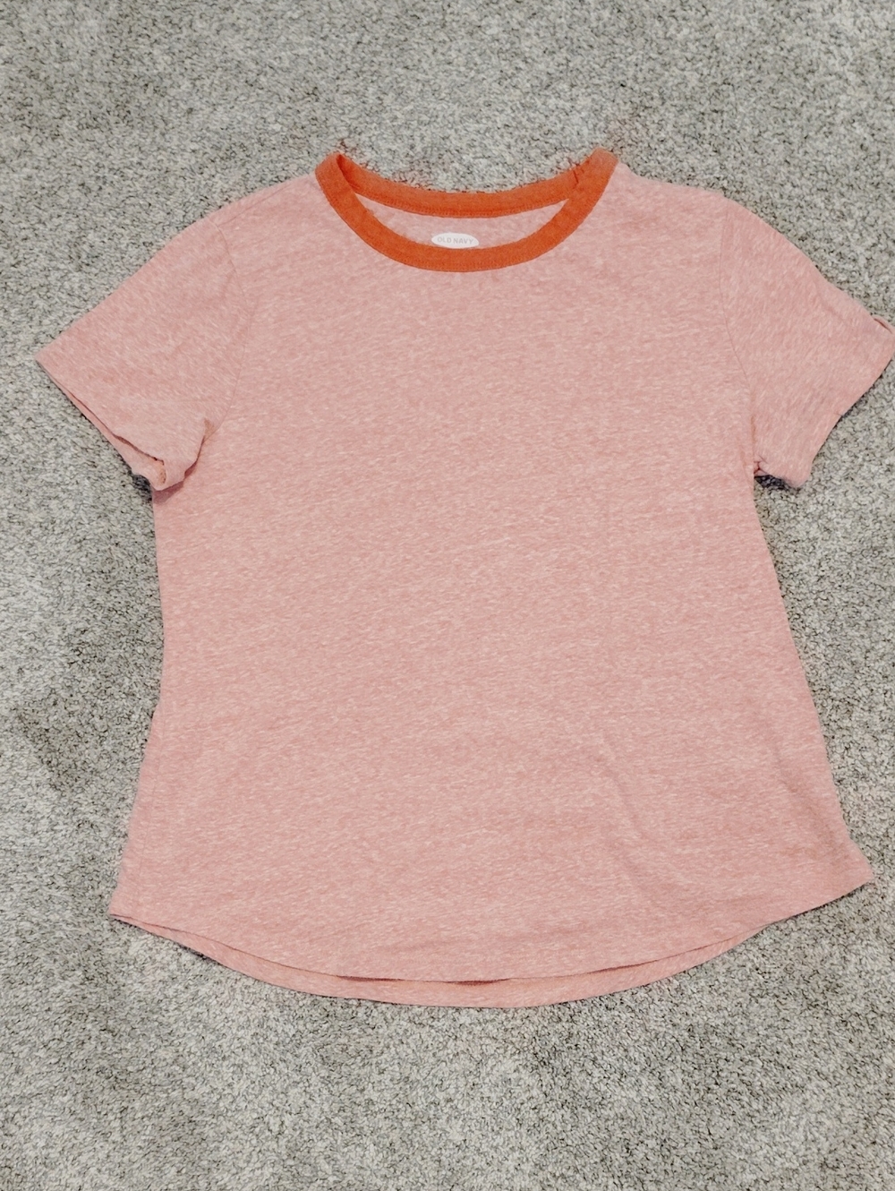 Old Navy Heather Pink Short Sleeve Tee with Orange Trim